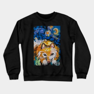 Orange Fox Original Oil-Paint Art Crewneck Sweatshirt